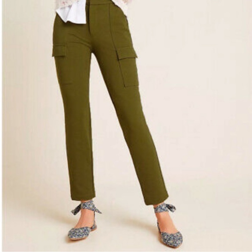 Anthropologie | The Essential Slim Trousers Moss 0